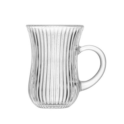 Imagem de Jogo 4 Caneca de Vidro para Café com Alça Lines Transparente 130ml Wolff