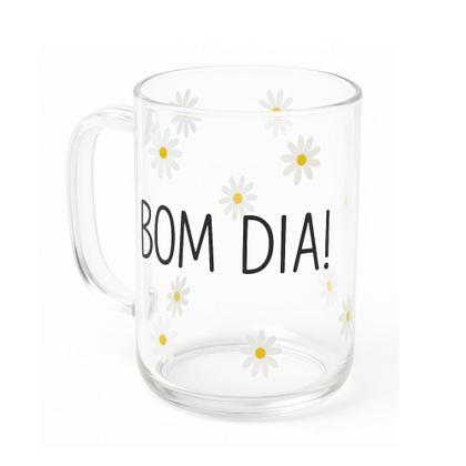 Imagem de Jogo 4 Caneca de Vidro para Cappuccino Café Chá Bom Dia Resistente a Calor 280ml Wolff