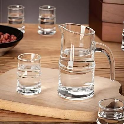 Imagem de Jogo 4 Copo 25ml Com Jarra 110ml Shot Tequila Whisky Licor Saque Cachaça