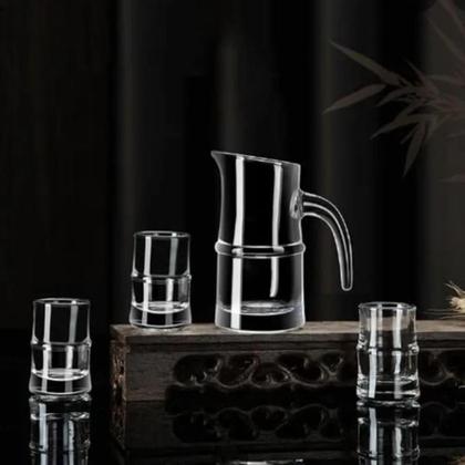 Imagem de Jogo 4 Copo 25ml Com Jarra 110ml Shot Tequila Whisky Licor Saque Cachaça