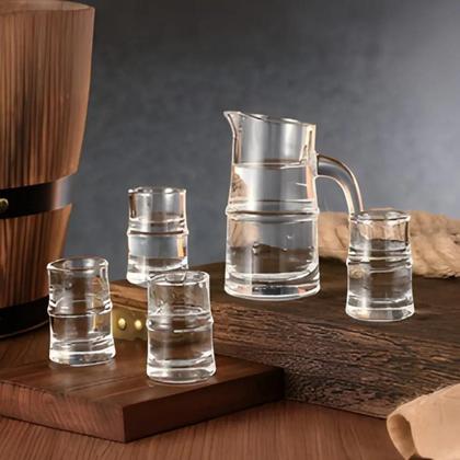 Imagem de Jogo 4 Copo 25ml Com Jarra 110ml Shot Tequila Whisky Licor Saque Cachaça