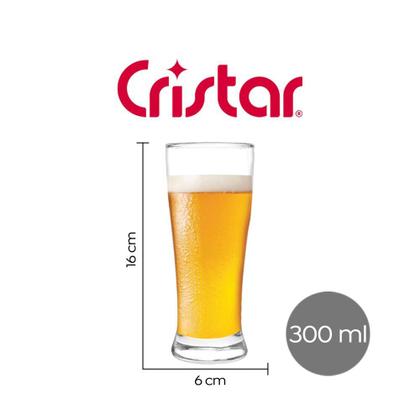 Imagem de Jogo 4 Copos de Cerveja Chopp Bar Pub de Vidro Rostock 300ml Cristar