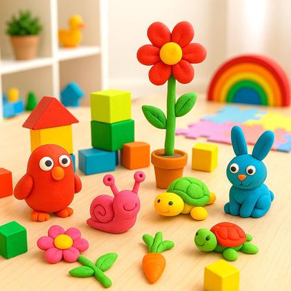 Imagem de Jogo 4 Potes Massinhas de Modelar Educativa Infantil Didática não Toxica