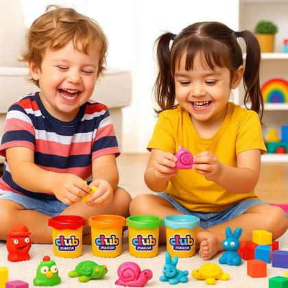 Imagem de Jogo 4 Potes Massinhas de Modelar Educativa Infantil Didática não Toxica