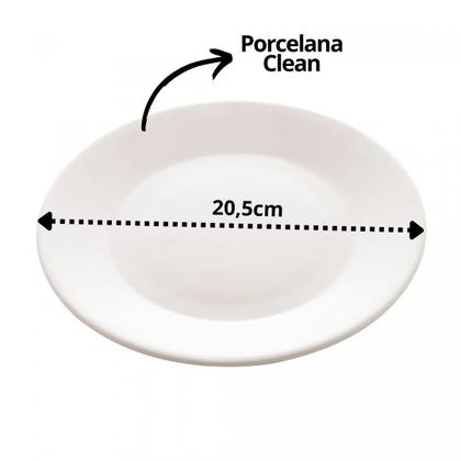 Imagem de Jogo 4 Pratos para Sobremesa de Porcelana Clean 20cm - Lyor