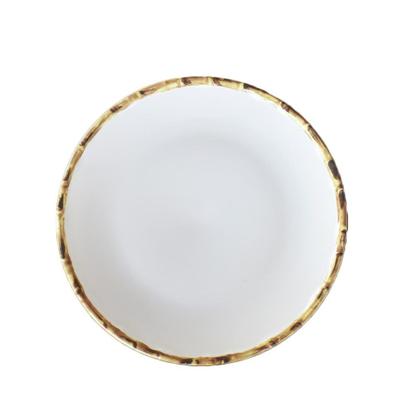 Imagem de Jogo 4 Pratos Rasos 4 Sobremesas 4 Bowls Borda Bambu Cerâmica 1ª Linha Scalla