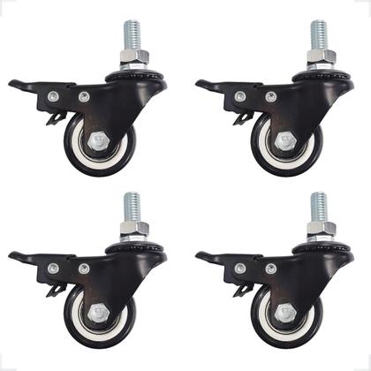 Imagem de Jogo 4 Rodízio Roda Moveis Espiga Parafuso Com Trava 400kg