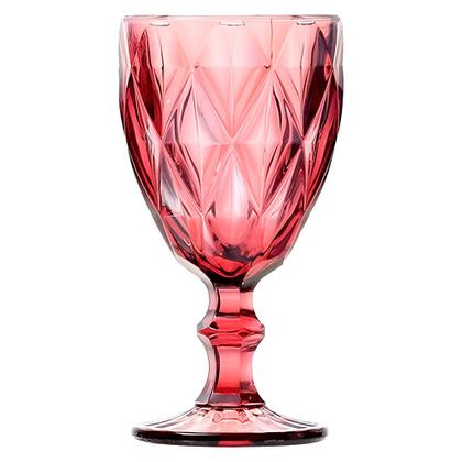 Imagem de Jogo 4 Taças de Vidro Diamond Diamante Rosa Lilás 300ml Água Class Home