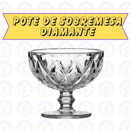 Imagem de Jogo 4 Taças Sobremesas Vidro 335 ML Diamante Transparentes