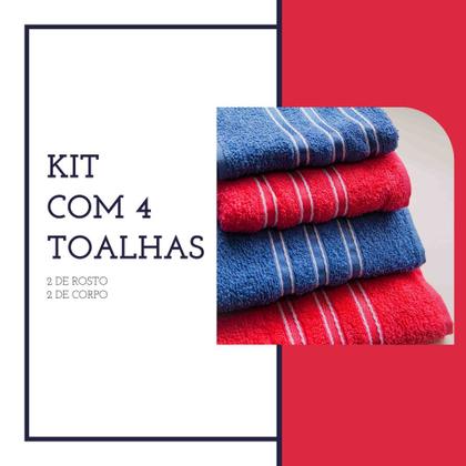 Imagem de Jogo 4 Toalhas 2 Banho 2 Rosto - Duas Cores O Kit Linha Onix