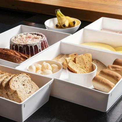 Imagem de Jogo 4 Travessas 32x17x7cm Fundas Brancas Forma GN 1/3 Coza Plásticas Servir Buffet