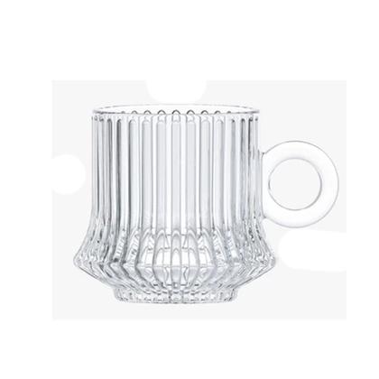 Imagem de Jogo 4 Xícara de Café Caneca Vidro Robusta Lines 85ml Em Casa Tem