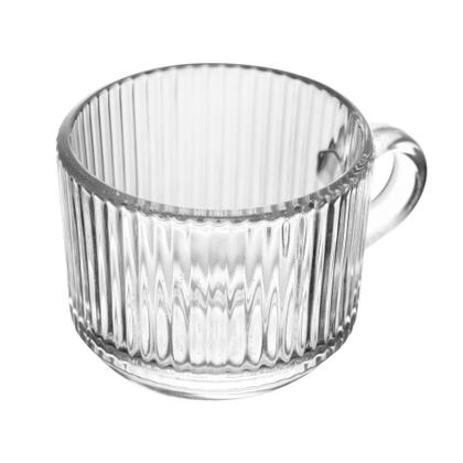 Imagem de Jogo 4 Xícara de Café de Vidro com Alça Transparente Lines 90ml