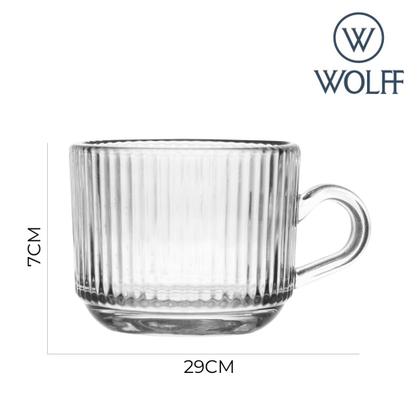 Imagem de Jogo 4 Xícara de Café de Vidro com Alça Transparente Lines 90ml