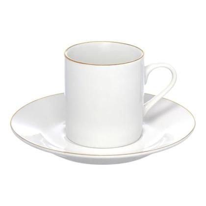 Imagem de Jogo 4 Xícara de Café Porcelana Borda Dourada com Pires Royal Premium 90ml Haüskraft