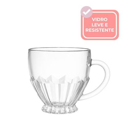 Imagem de Jogo 4 Xícara de Vidro Café Chá 110ml Brasiliano Em Casa Tem