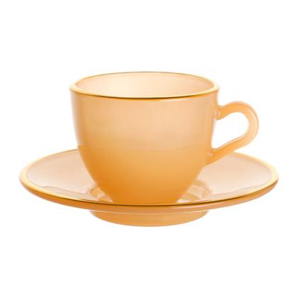 Imagem de Jogo 4 Xícaras Café 85ml Borda Dourada Âmbar Matte Hauskraft