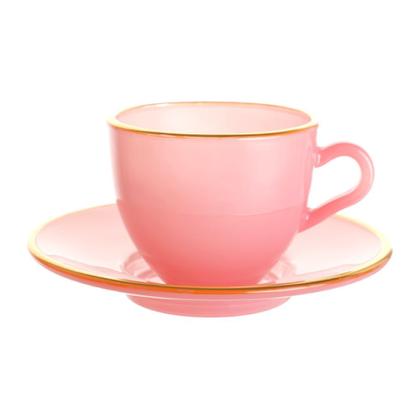 Imagem de Jogo 4 Xícaras Café 85ml com Pires Linha Matte Rosa Hauskraft