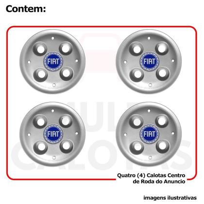 Imagem de Jogo 4X Calota Centro Roda Aro13 Fiat Mille Fire 2002 A 2010