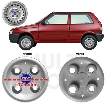 Imagem de Jogo 4X Calota Centro Roda Aro13 Fiat Mille Fire 2002 A 2010