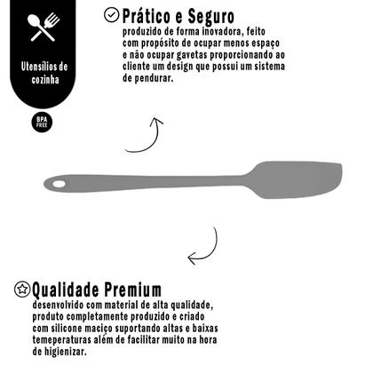 Imagem de Jogo 5 Peças De Espátulas Com Pegador Em Silicone e Aço Inoxidável Utensílio de Cozinha