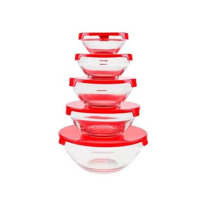 Imagem de Jogo 5 Potes de Vidro c/ Tampa 120ml/200ml/330ml/450ml/900ml