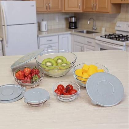 Imagem de Jogo 5 Potes de Vidro c/ Tampa 120ml/200ml/330ml/450ml/900ml