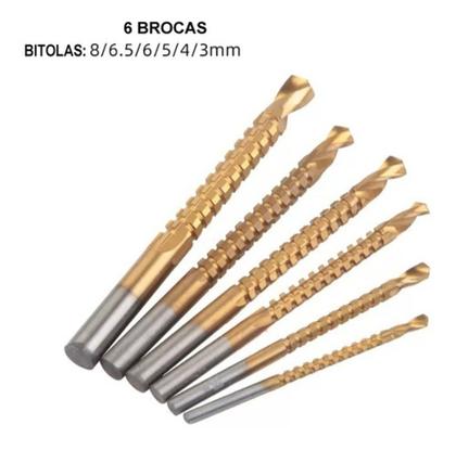 Imagem de Jogo 6 Brocas Corte Lateral Madeira Alumínio Pro Fox Tools
