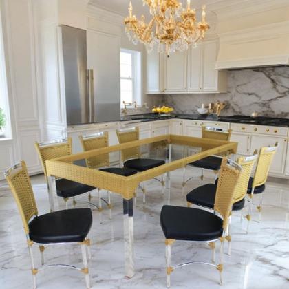 Imagem de Jogo 6 Cadeiras JK e Mesa Retangular em Alumínio Trama Original