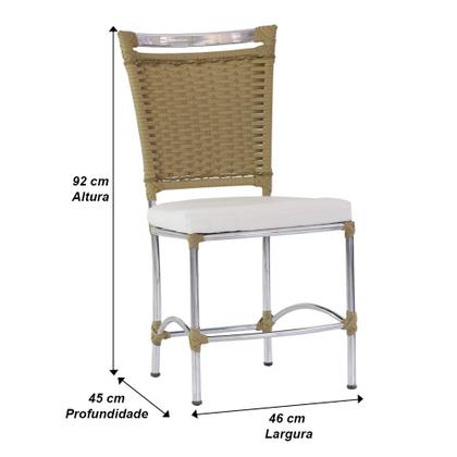 Imagem de Jogo 6 Cadeiras JK e Mesa Retangular em Alumínio Trama Original