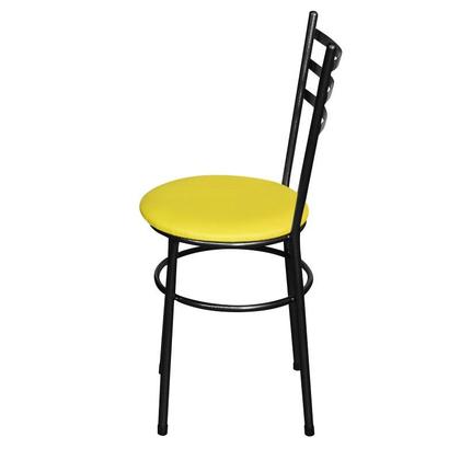 Imagem de Jogo 6 Cadeiras Para Cozinha Epoxi Craqueada Assento Estofado