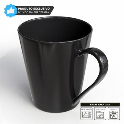 Imagem de Jogo 6 Caneca Chá Café Preto 250ml em Porcelana