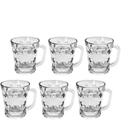 Jogo 6 Caneca Xícara Café Cappuccino Chá Vidro Bubble 225Ml - Kaveh Imagem de Jogo 6 Caneca Xícara Café Cappuccino Chá Vidro Bubble 225Ml