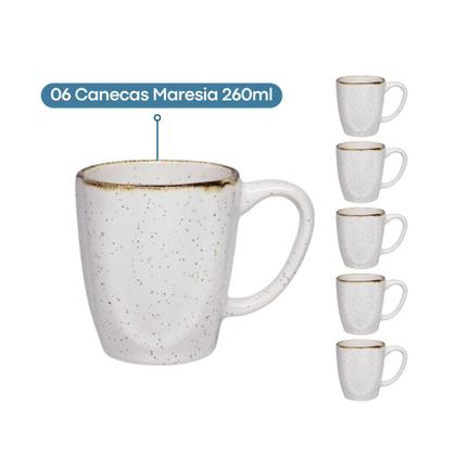 Jogo 6 Canecas De Café Porcelana Ryo Maresia Oxford 260ml Kit Completo Imagem de Jogo 6 Canecas De Café Porcelana Ryo Maresia Oxford 260ml Kit Completo