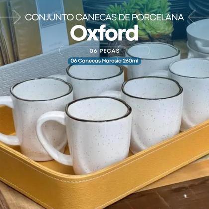 Jogo 6 Canecas De Café Porcelana Ryo Maresia Oxford 260ml Kit Completo Imagem de Jogo 6 Canecas De Café Porcelana Ryo Maresia Oxford 260ml Kit Completo