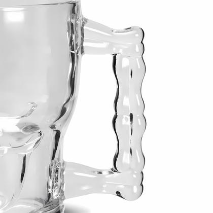 Imagem de Jogo 6 Canecas De Chopp Cerveja Caveira 510 ml Copos Com Alça Bar Restaurante