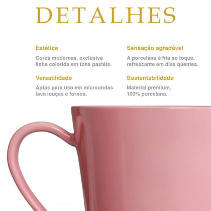 Jogo 6 Canecas Tulipa Colorida Café Chá Porcelana 250ml - COISAS PARA O LAR Imagem de Jogo 6 Canecas Tulipa Colorida Café Chá Porcelana 250ml