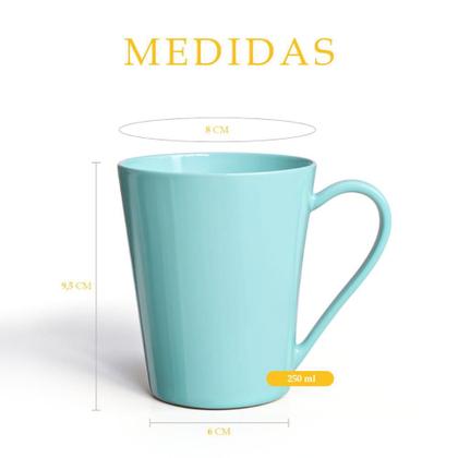 Jogo 6 Canecas Tulipa Colorida Café Chá Porcelana 250ml - COISAS PARA O LAR Imagem de Jogo 6 Canecas Tulipa Colorida Café Chá Porcelana 250ml