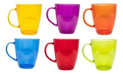 Imagem de Jogo 6 Canecas Xícaras Vidro Resistente 350ml Café Chá