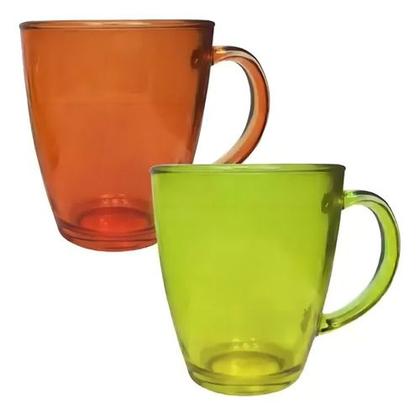 Imagem de Jogo 6 Canecas Xícaras Vidro Resistente 350ml Café Chá