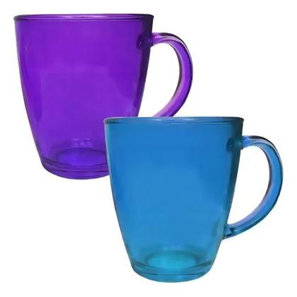 Imagem de Jogo 6 Canecas Xícaras Vidro Resistente 350ml Café Chá