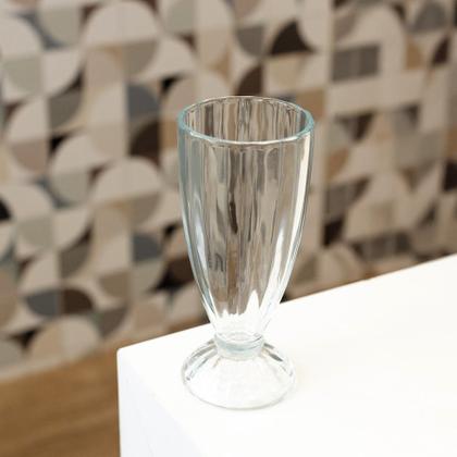 Imagem de Jogo 6 Copo de Milk Shake Taça de Vidro Transparente Sorveteria 380ml Em Casa Tem