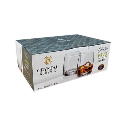 Imagem de Jogo 6 Copos Baixos De Cristal Para Whisky 290 ml Linha Pavo Bohemia