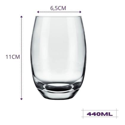 Imagem de Jogo 6 Copos Grandes California Redondo 450ml Transparente