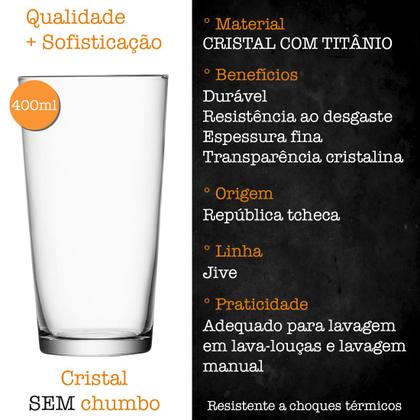 Imagem de Jogo 6 Copos Longo Cristal Titânio Bohemia Jive 400ml