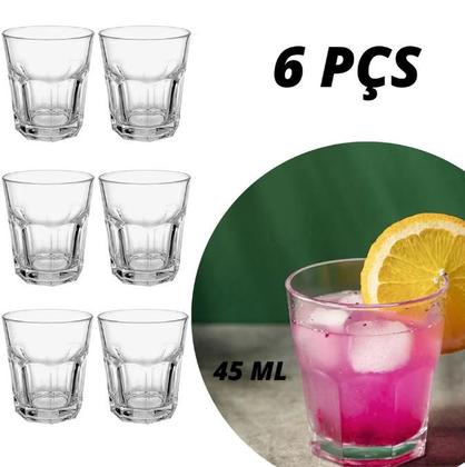 Imagem de Jogo 6 Copos Para Dose / Shot Tequila Whisky Cachaça 45ml