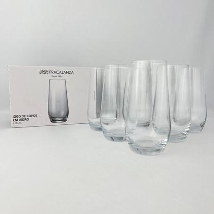 Imagem de Jogo 6 Copos Vidro 550ml Long Drink Suco Água One Fracalanza