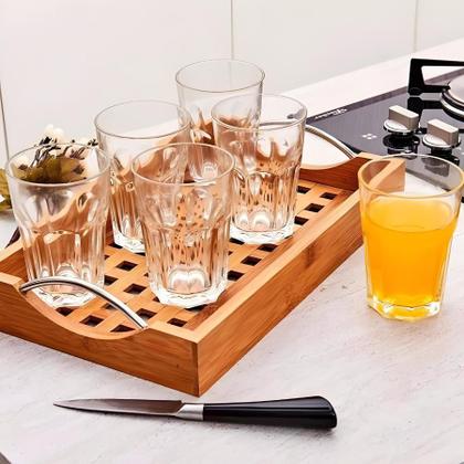 Imagem de Jogo 6 Copos Vidro Alto Boston Long Drink Vidro Grosso Agua Suco Transparente 350mL