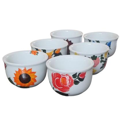Imagem de Jogo 6 Cumbucas Tigelas Bolws 200ml Porcelana Decorada(2)