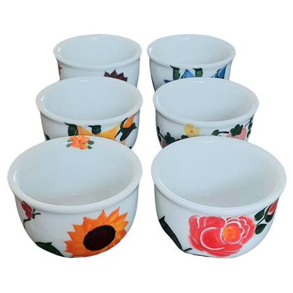 Imagem de Jogo 6 Cumbucas Tigelas Bolws 200ml Porcelana Decorada(2)